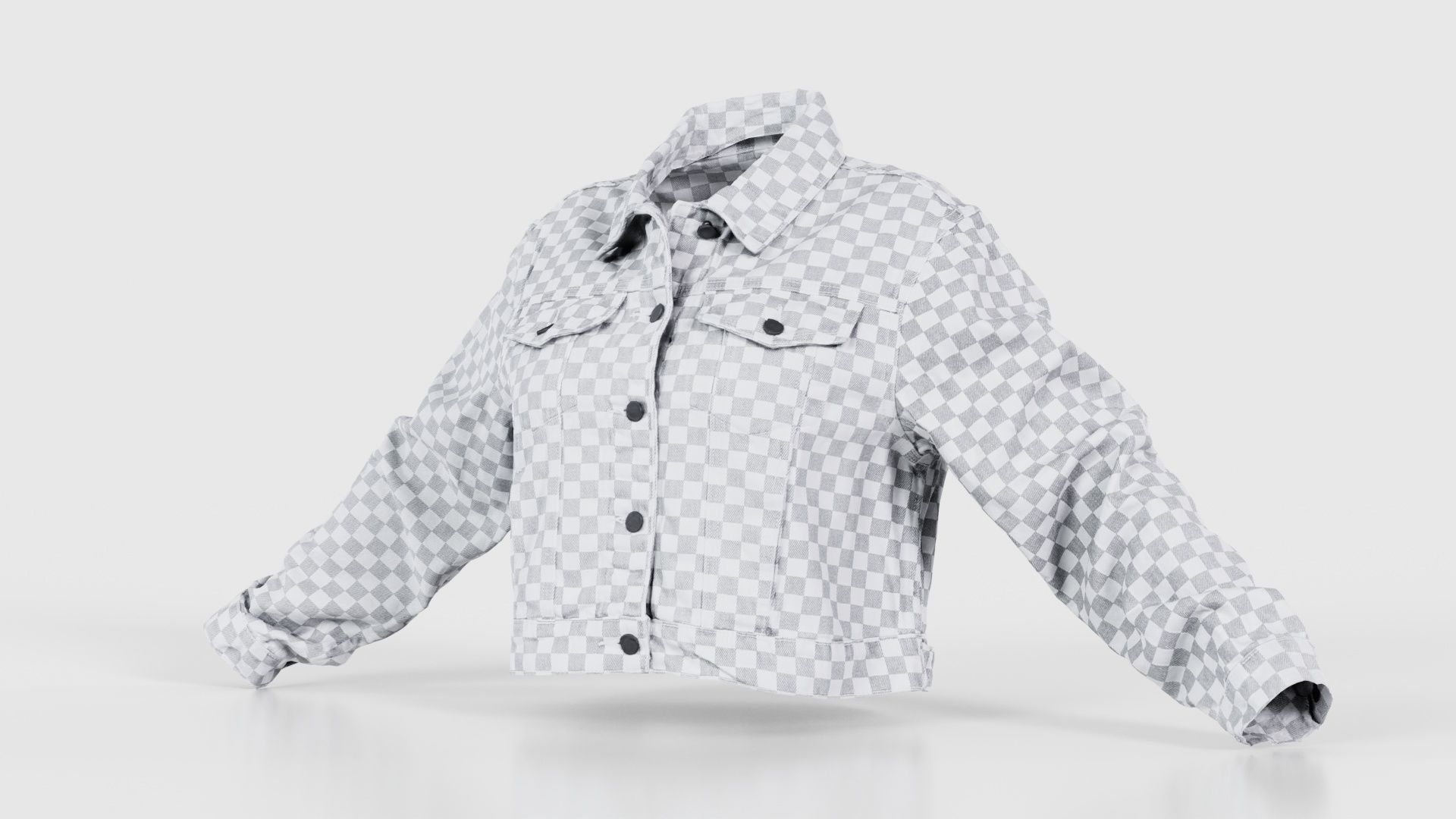 Grey Checkered Jacket Low-poly 3D model_26