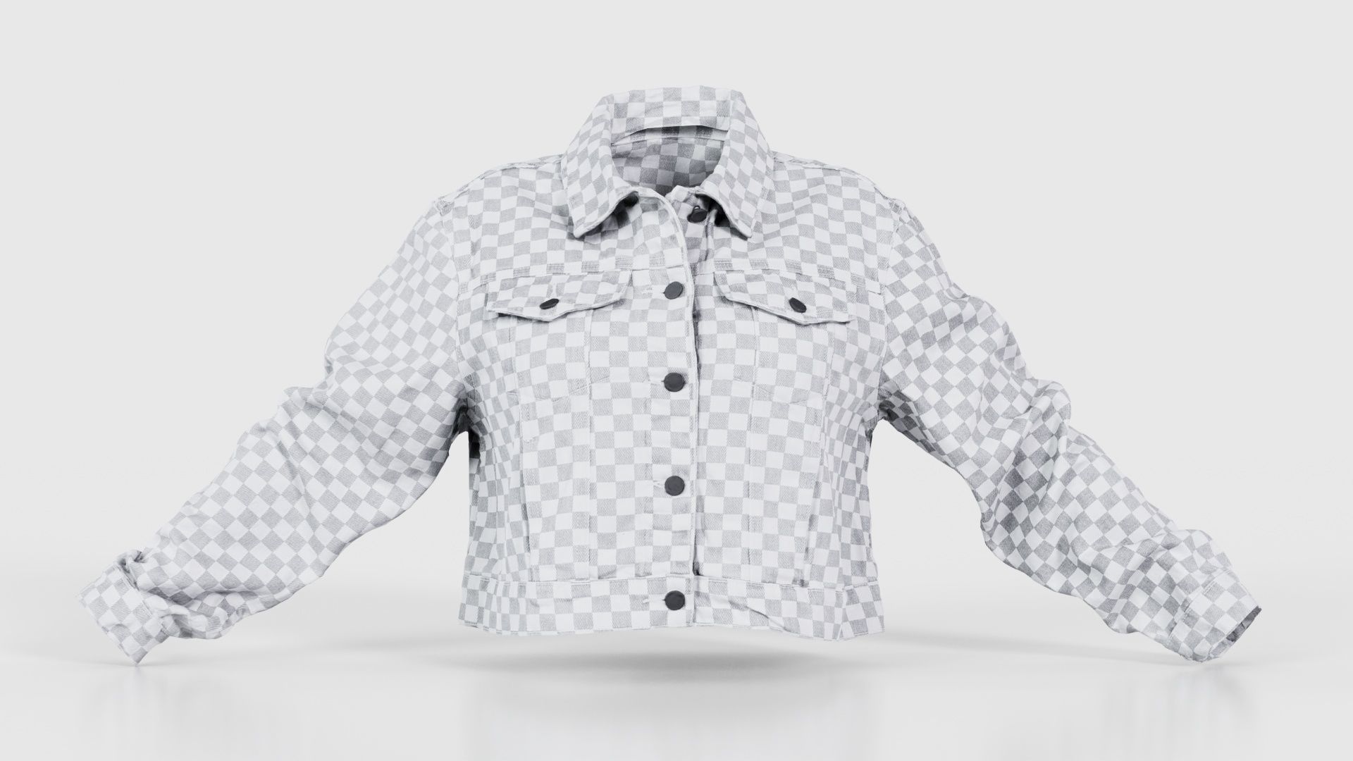 Grey Checkered Jacket Low-poly 3D model_15
