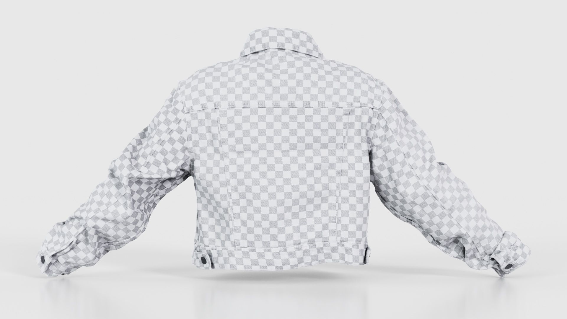 Grey Checkered Jacket Low-poly 3D model_21