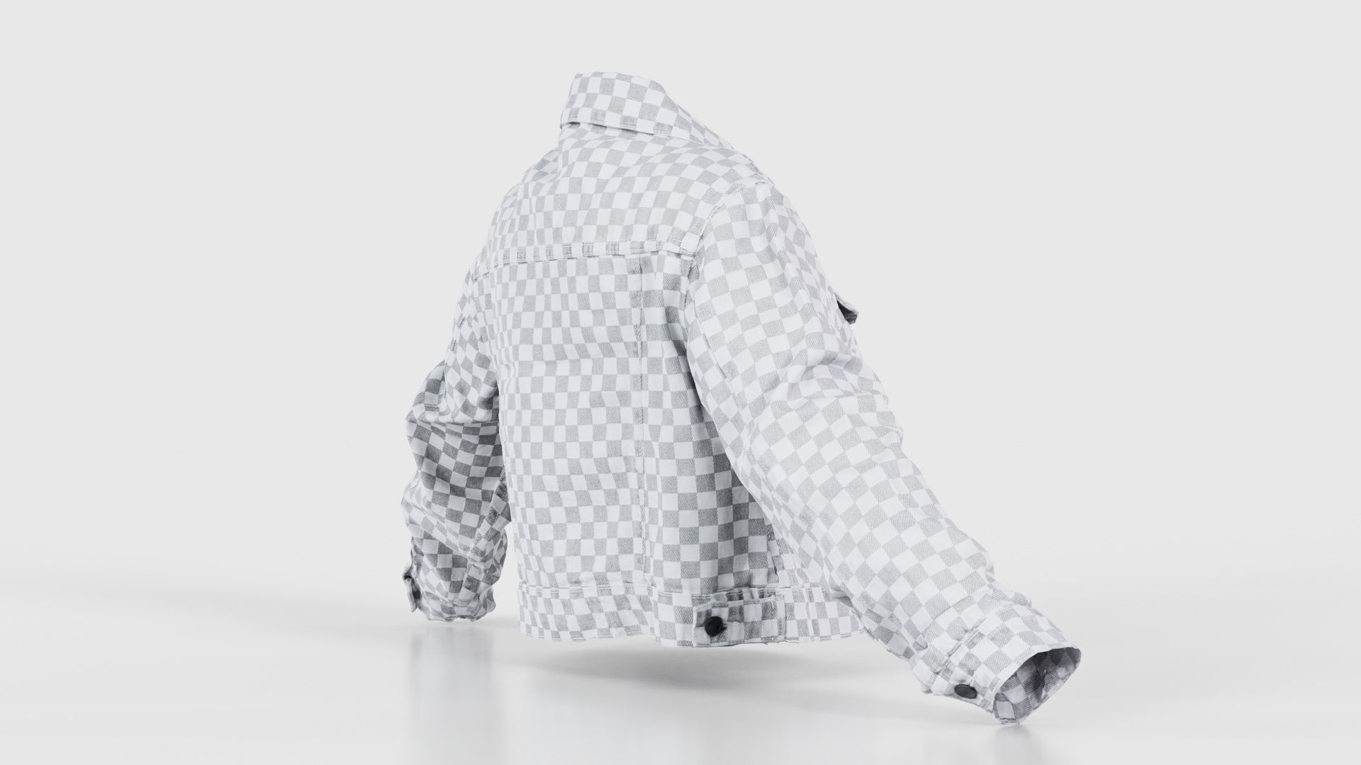Grey Checkered Jacket Low-poly 3D model_19