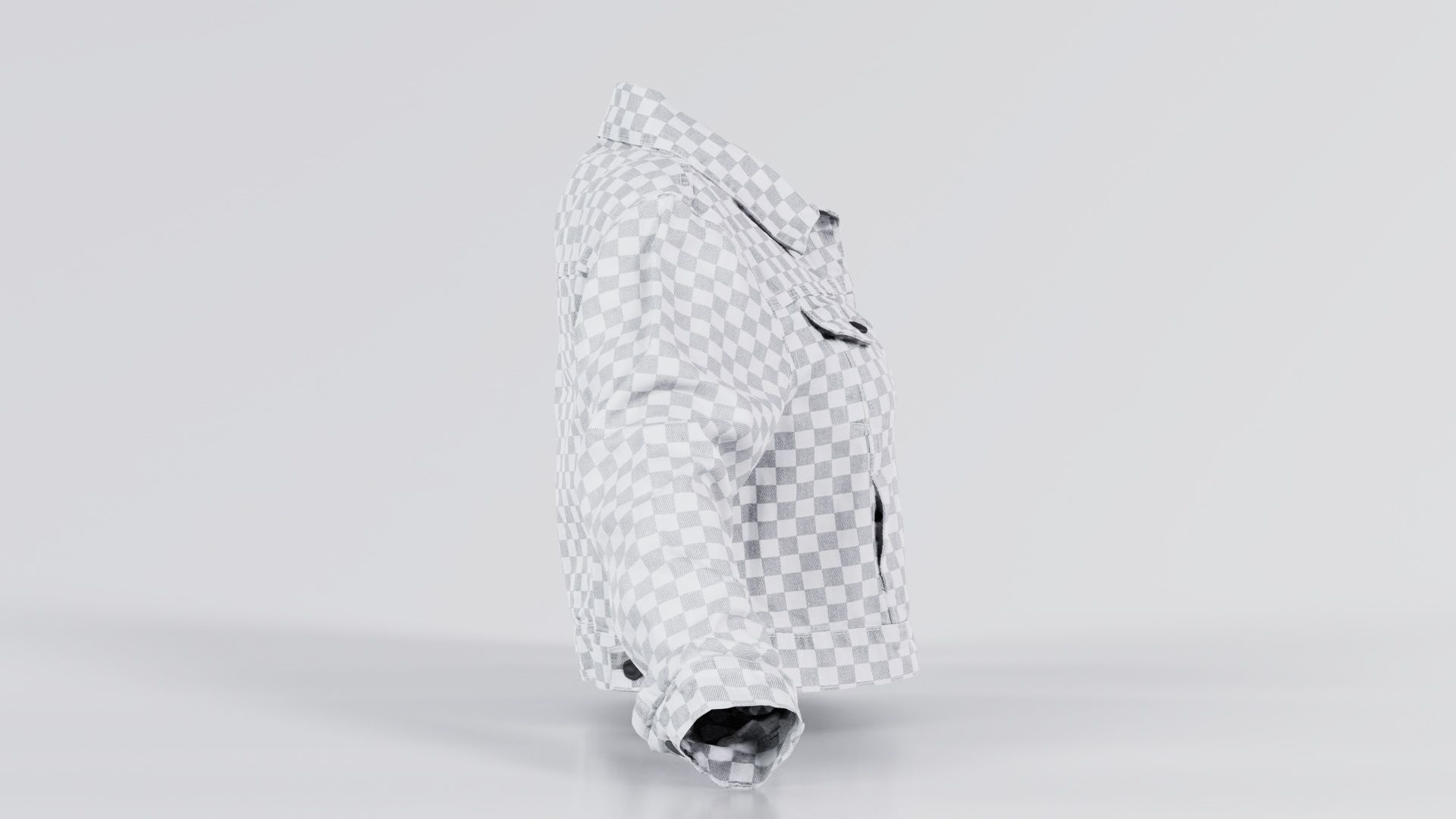 Grey Checkered Jacket Low-poly 3D model_5