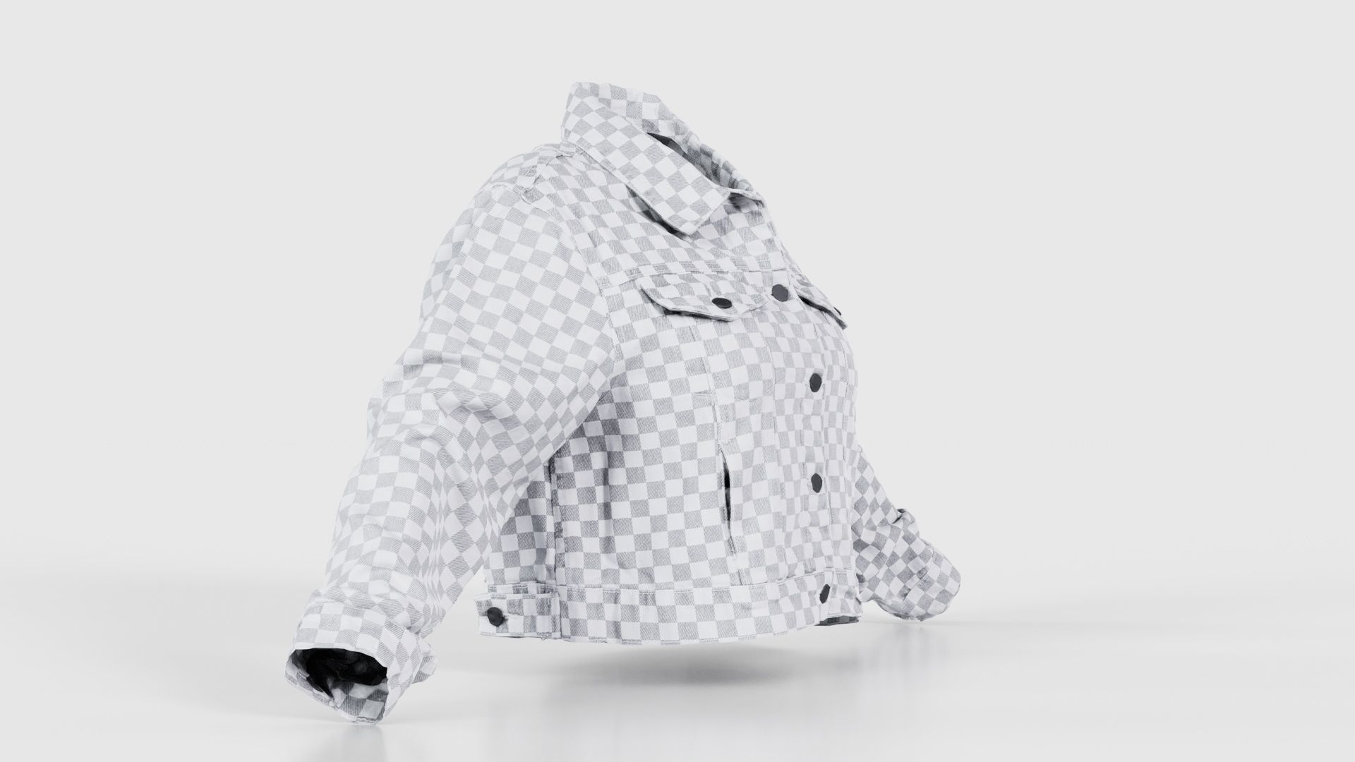 Grey Checkered Jacket Low-poly 3D model_17