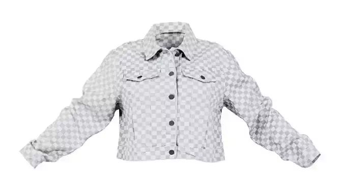 Grey Checkered Jacket Low-poly 3D model