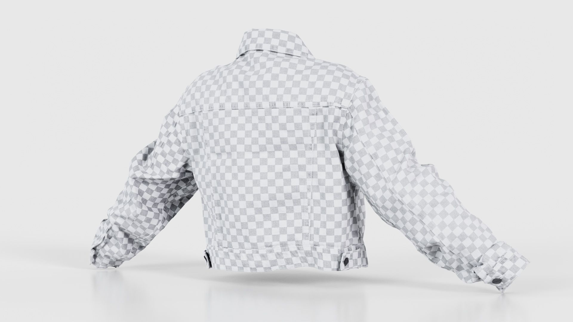 Grey Checkered Jacket Low-poly 3D model_20