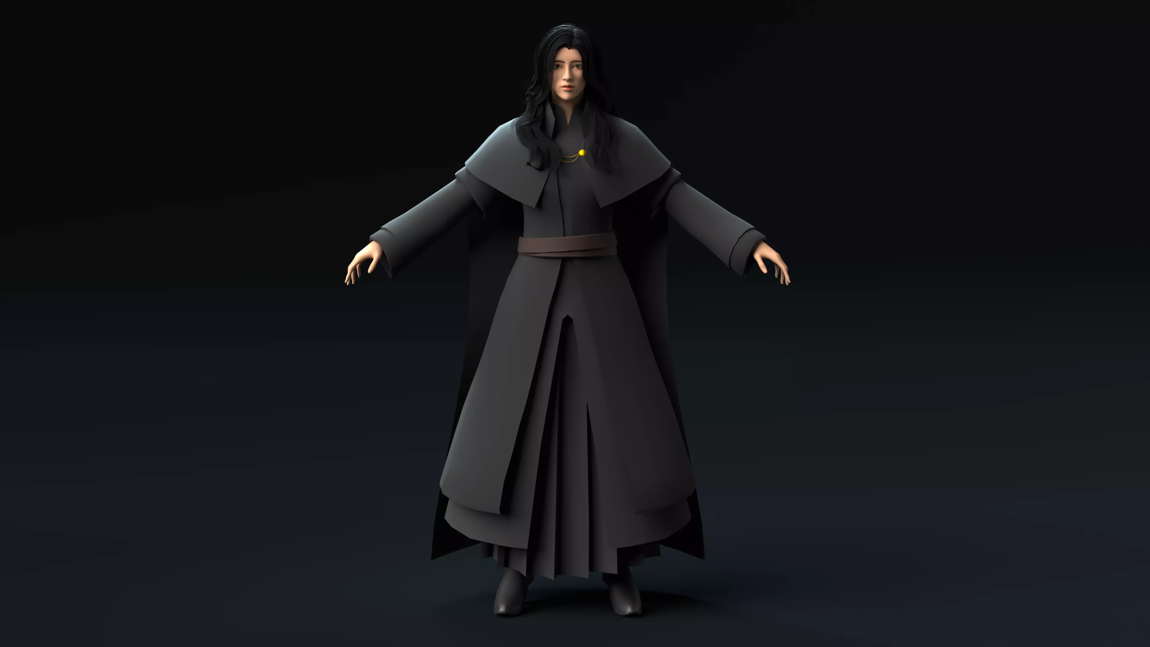 Female Wizard teacher Free low-poly 3D model