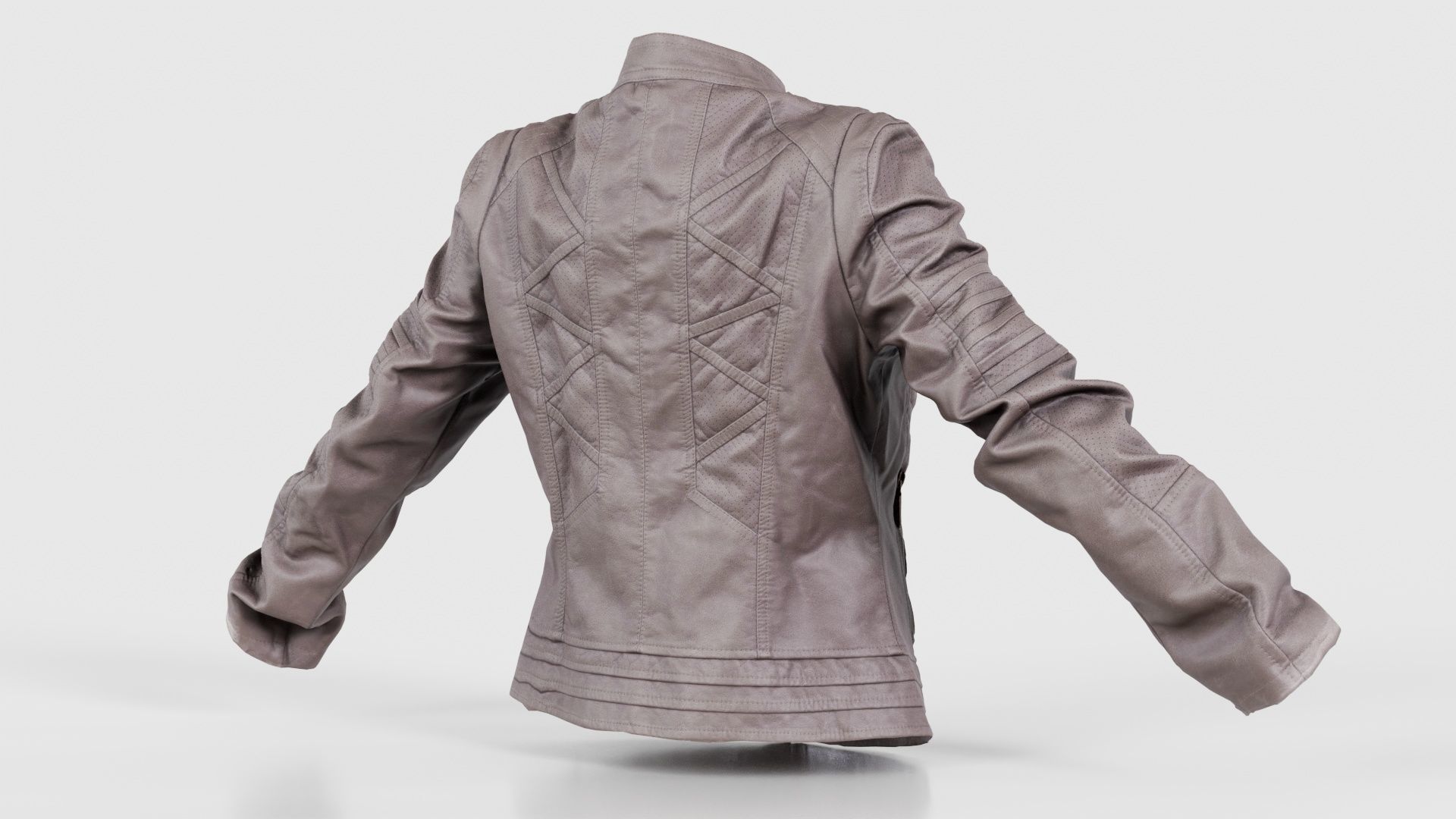 Grey Jacket Closed Zipper Low-poly 3D model_20
