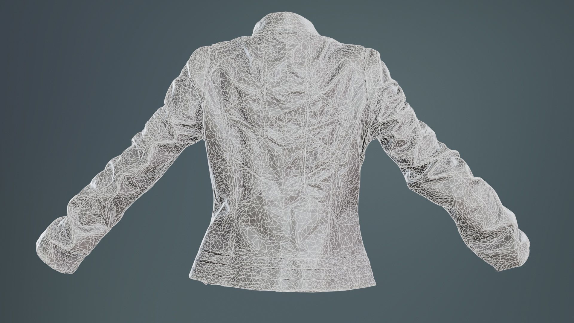 Grey Jacket Closed Zipper Low-poly 3D model_10