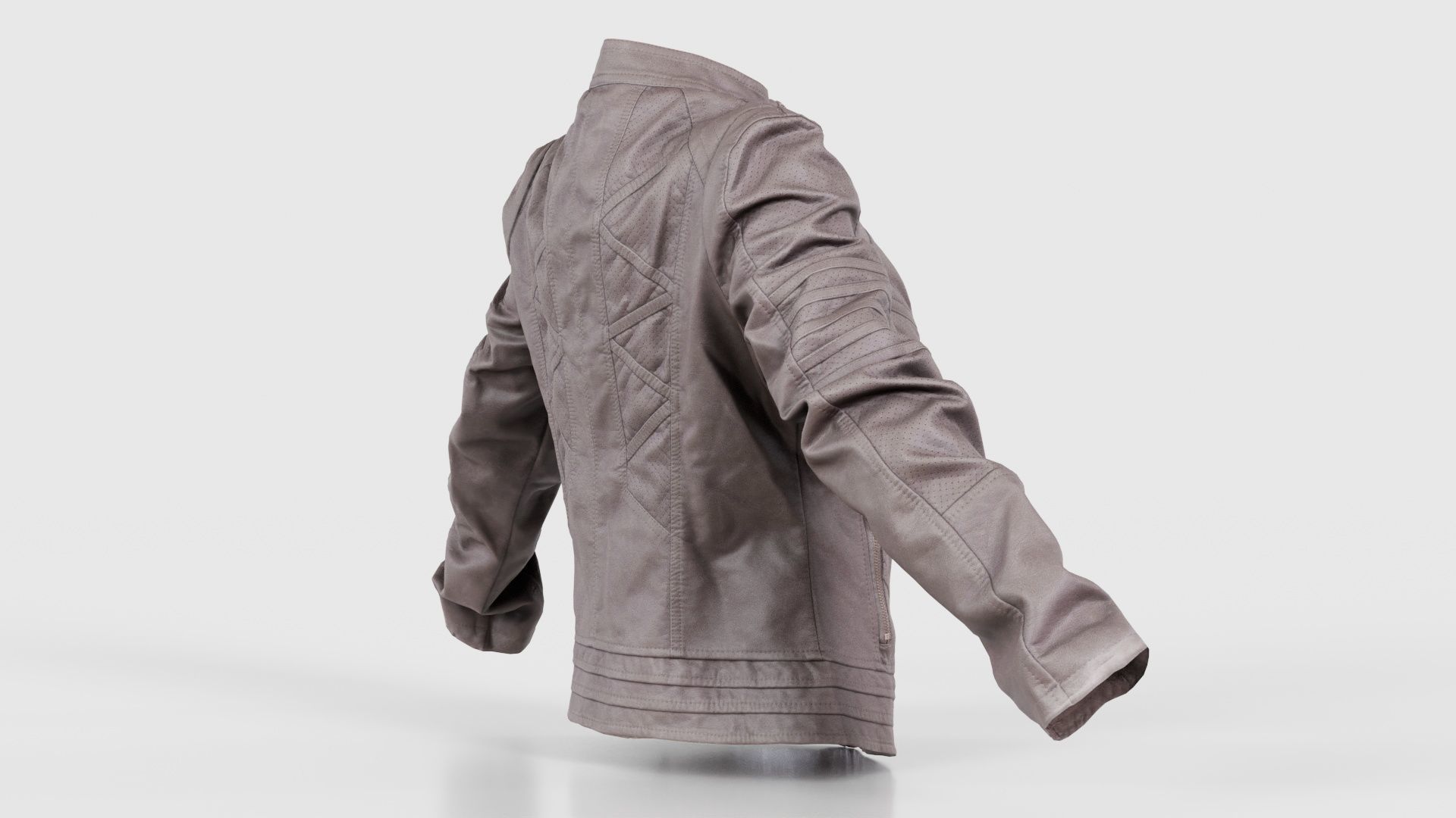 Grey Jacket Closed Zipper Low-poly 3D model_19