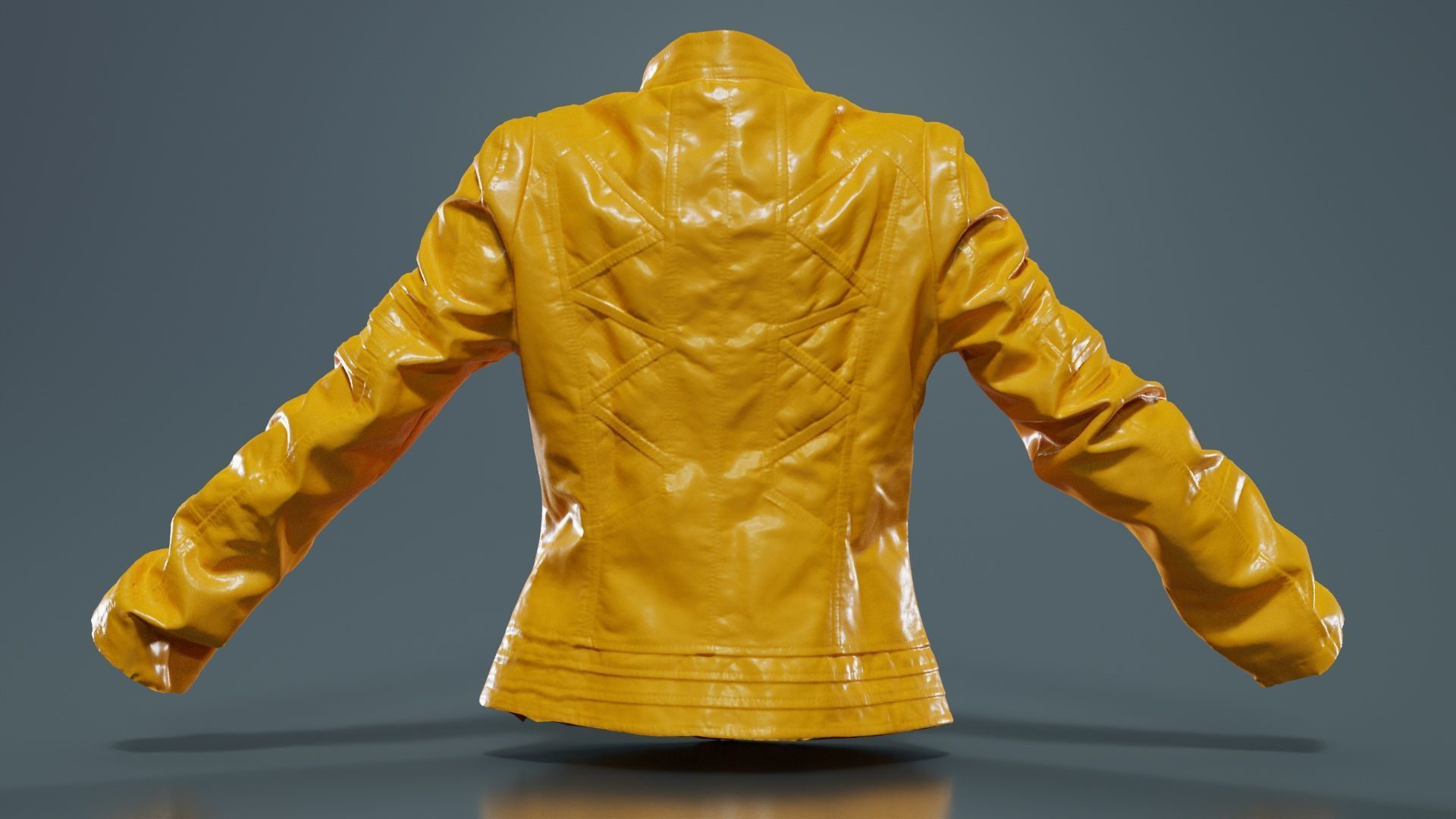 Grey Jacket Closed Zipper Low-poly 3D model_13