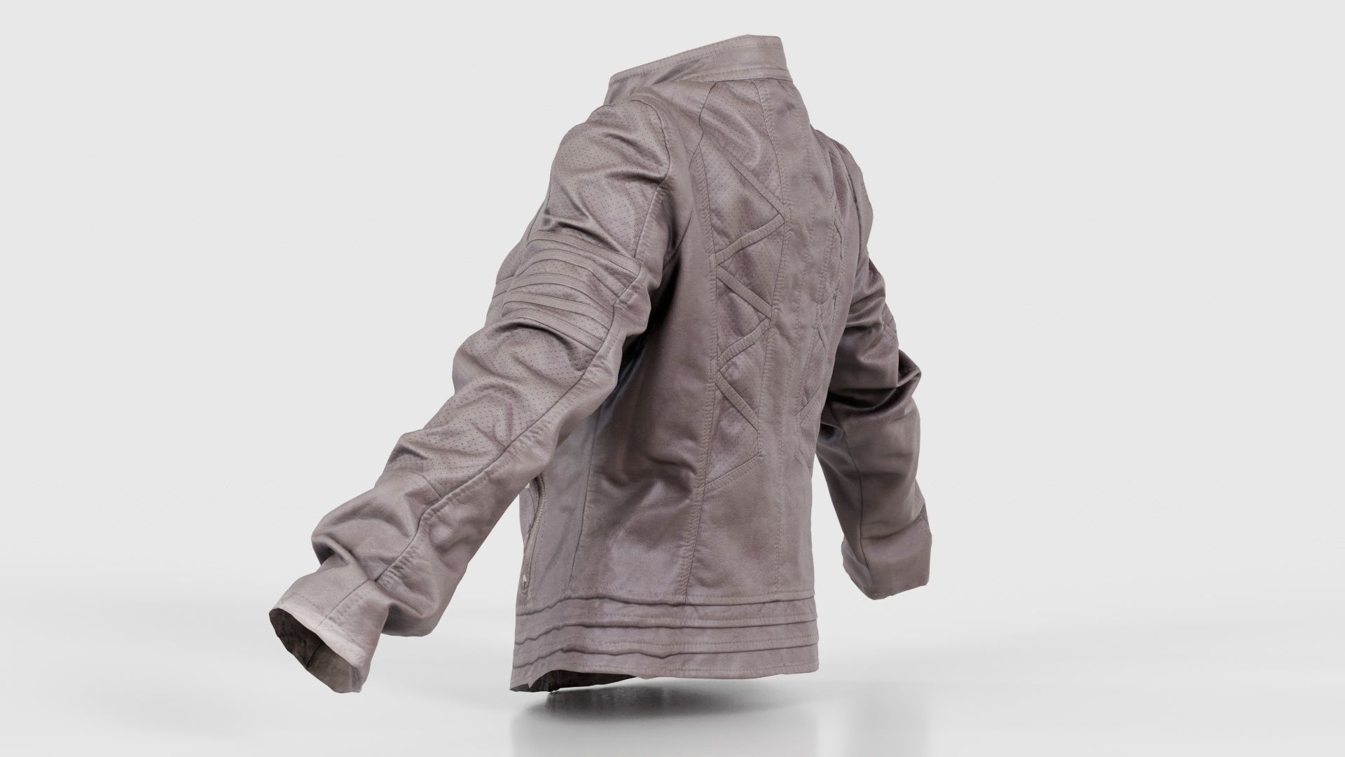Grey Jacket Closed Zipper Low-poly 3D model_23