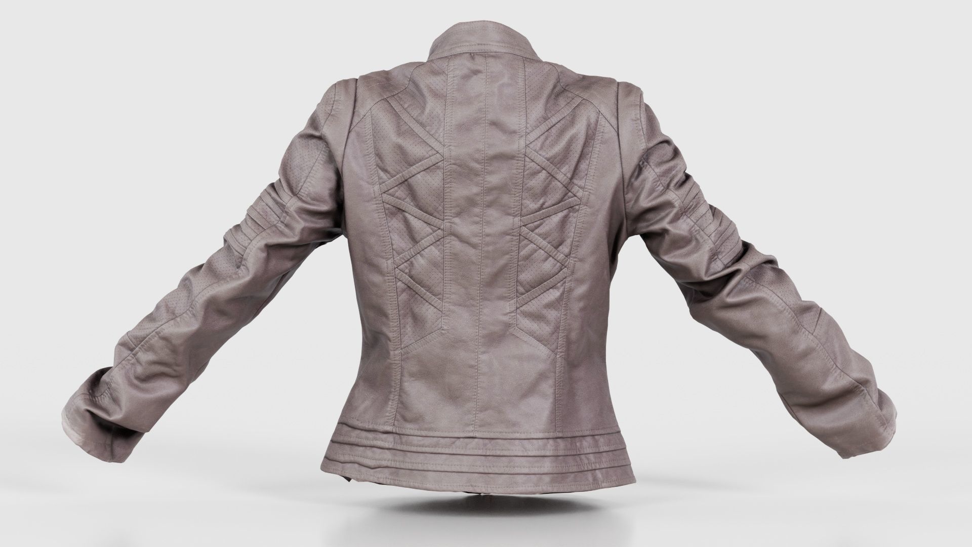 Grey Jacket Closed Zipper Low-poly 3D model_21