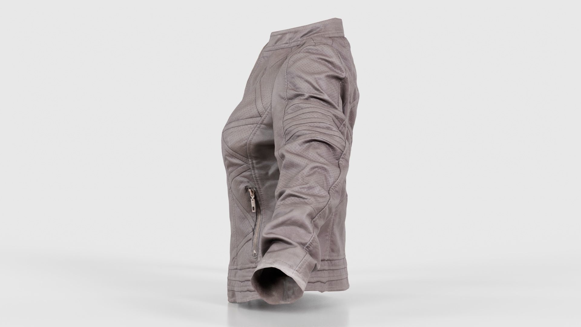 Grey Jacket Closed Zipper Low-poly 3D model_24