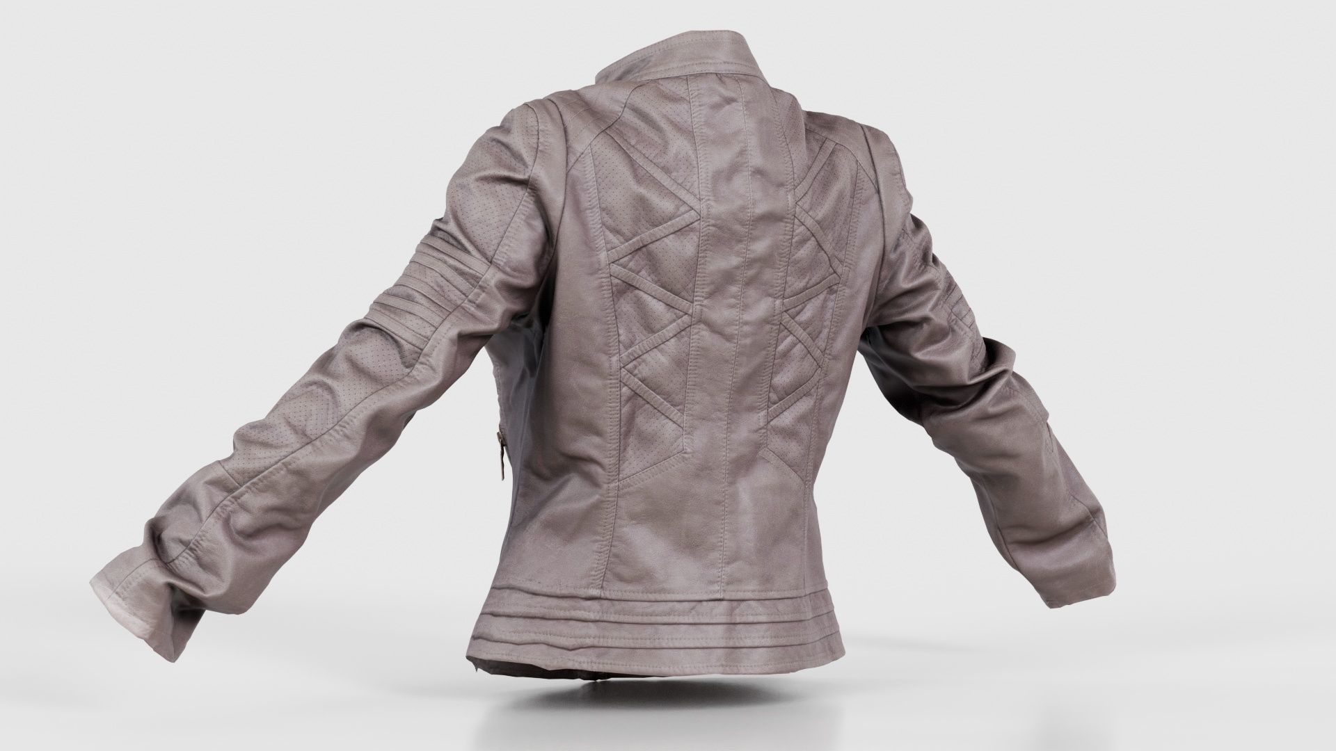 Grey Jacket Closed Zipper Low-poly 3D model_22