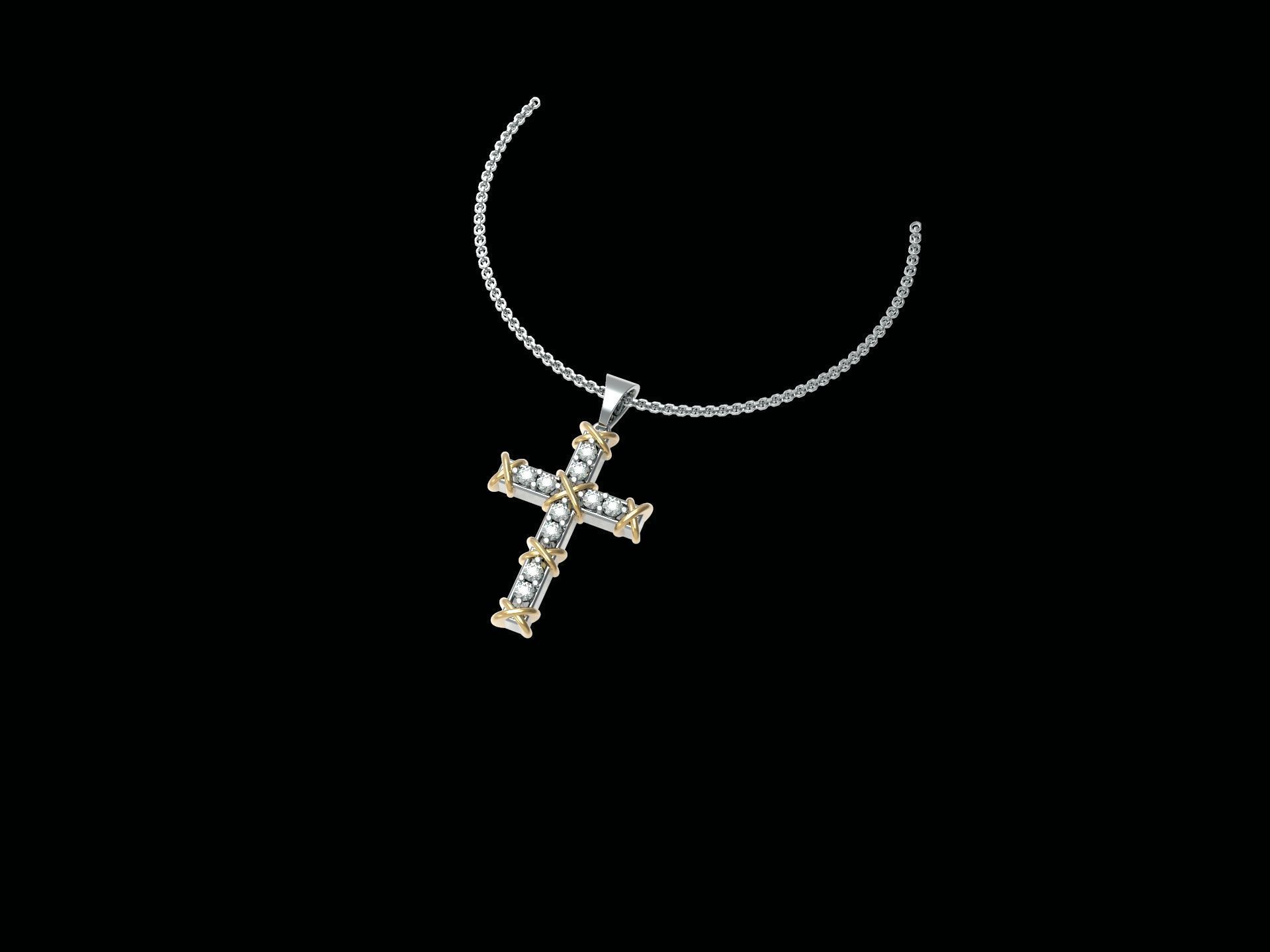 sixteen Cross Pendant 3D print model_21