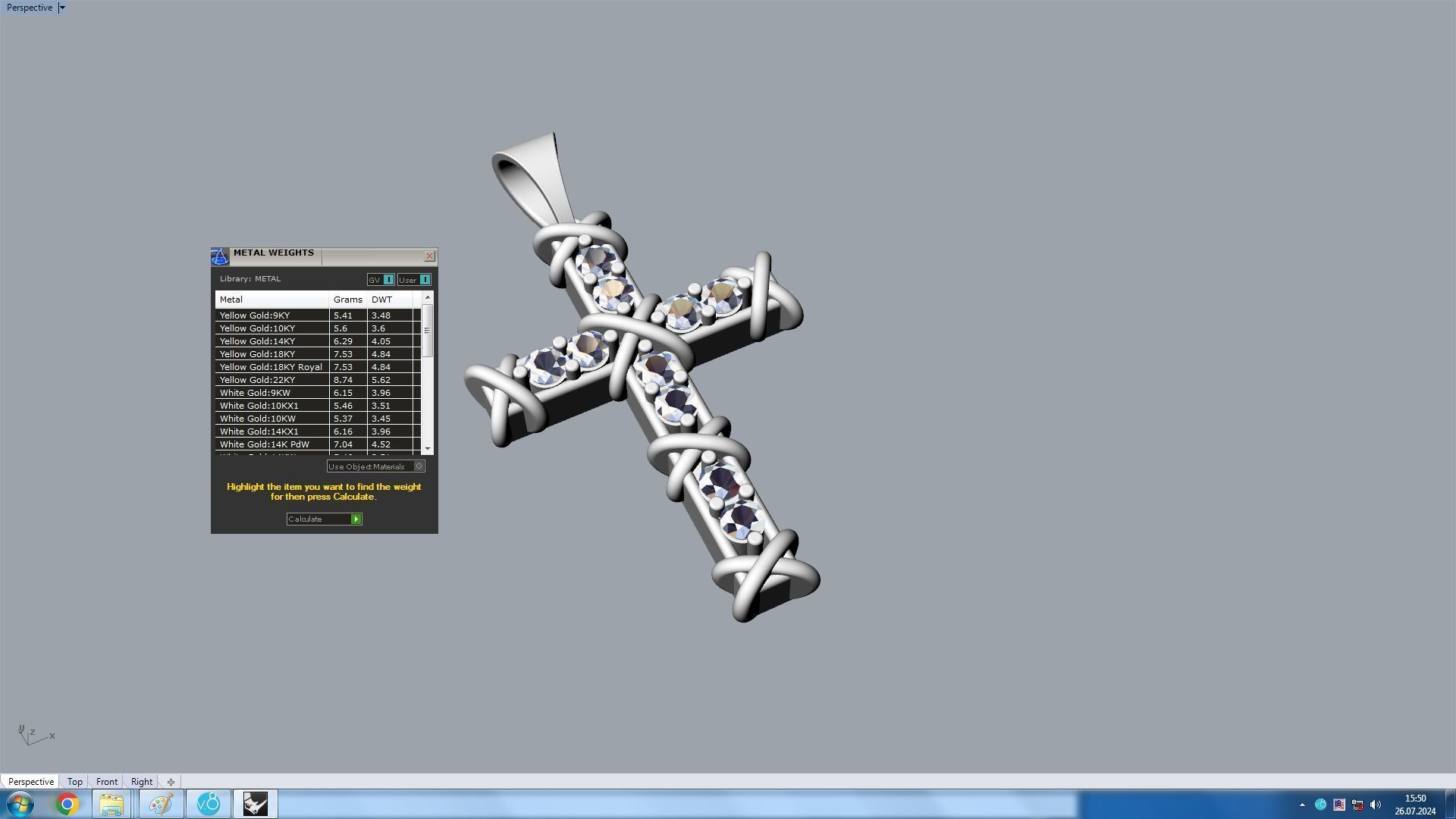 sixteen Cross Pendant 3D print model_6