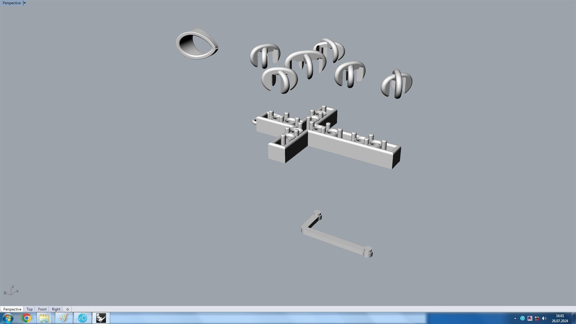 sixteen Cross Pendant 3D print model_4