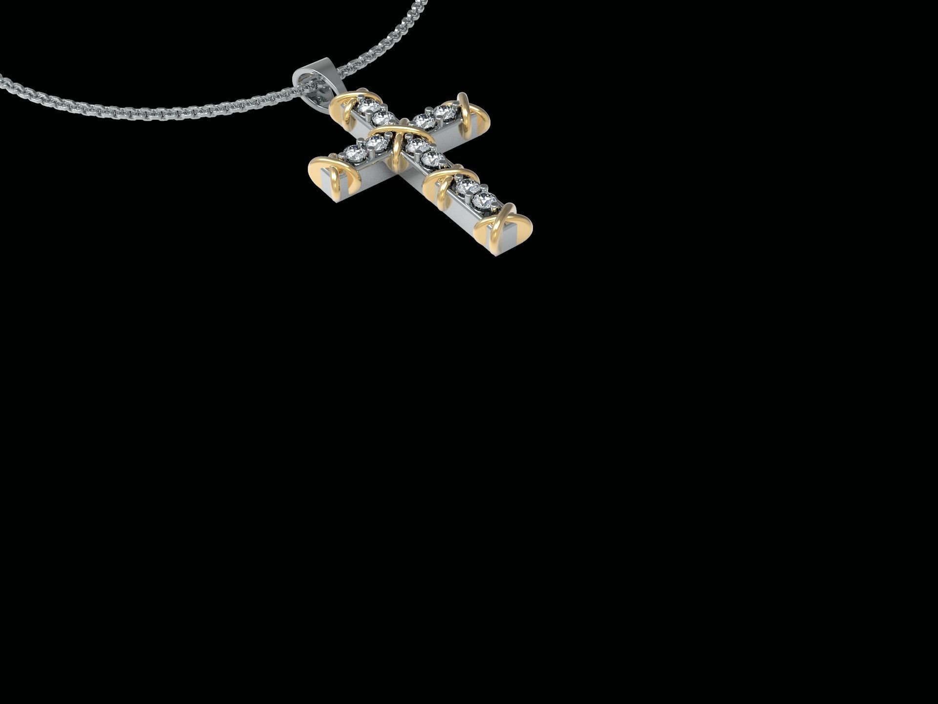 sixteen Cross Pendant 3D print model_18