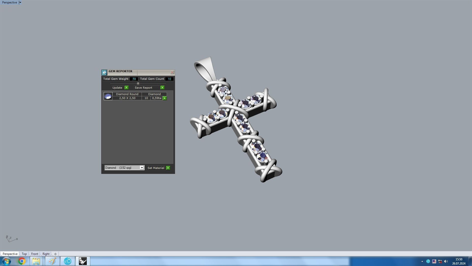 sixteen Cross Pendant 3D print model_7