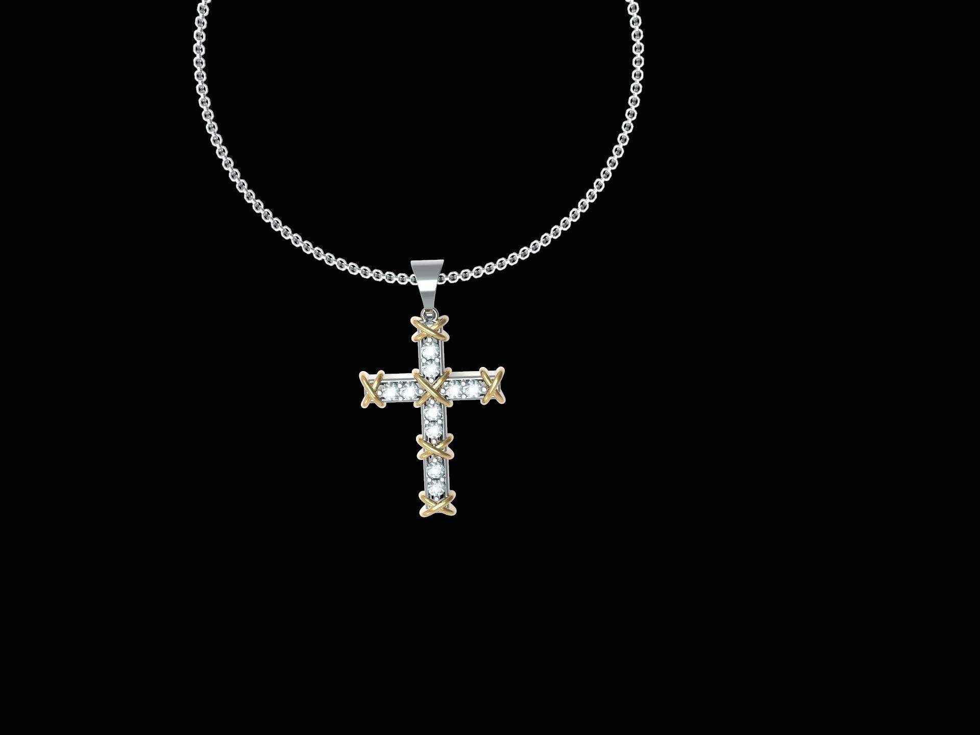 sixteen Cross Pendant 3D print model_19