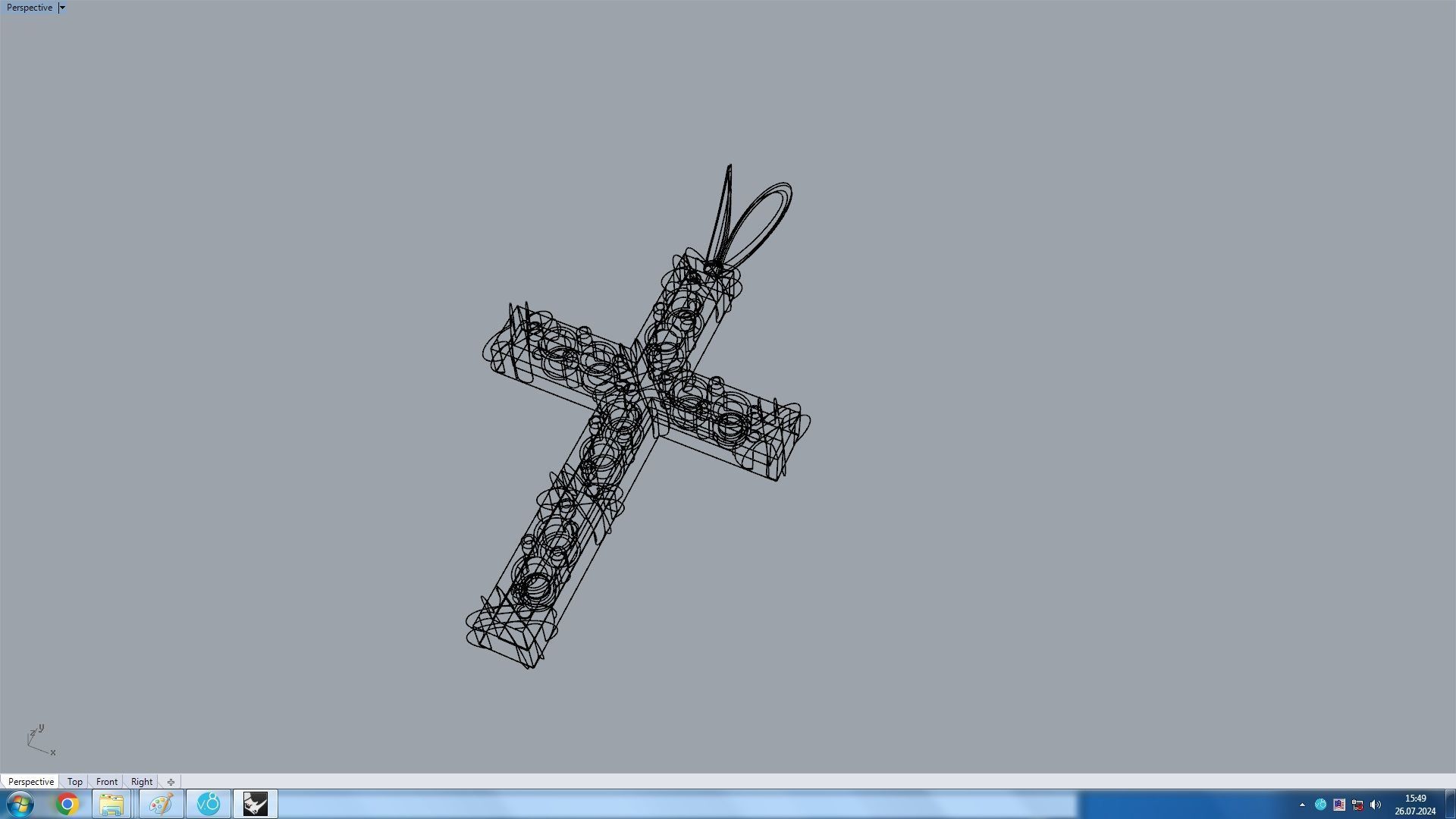 sixteen Cross Pendant 3D print model_5