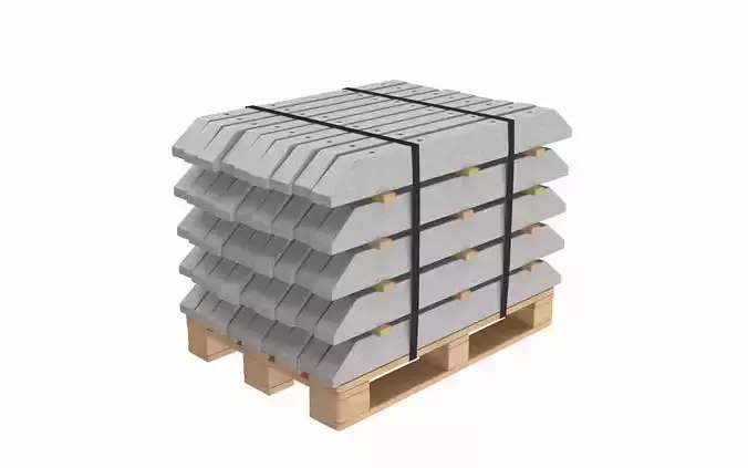 Stacked Concrete Spur On Wood Pallet 3D model Stacked Concrete Spur On Wood Pallet 3D model