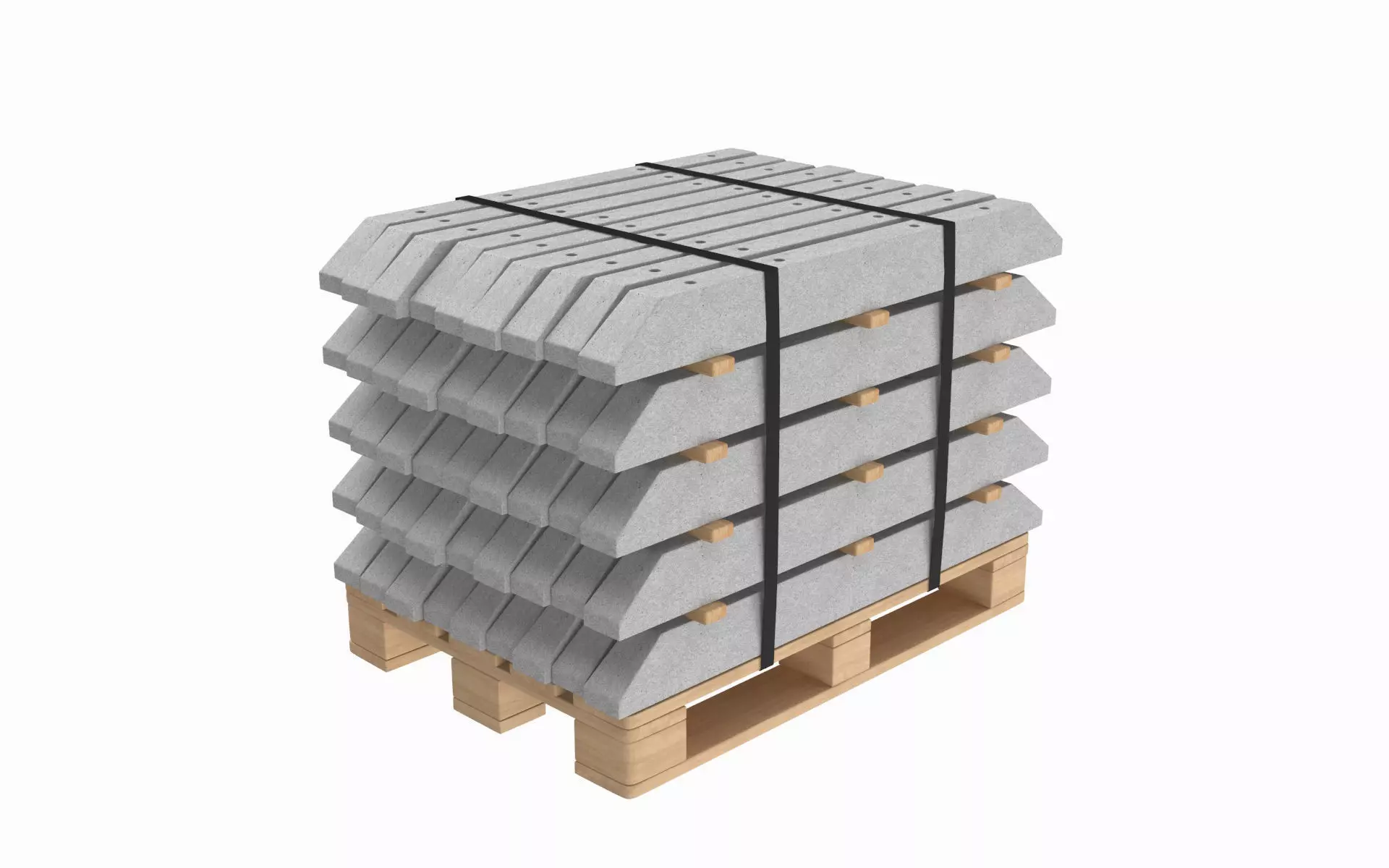 Stacked Concrete Spur On Wood Pallet 3D model_0