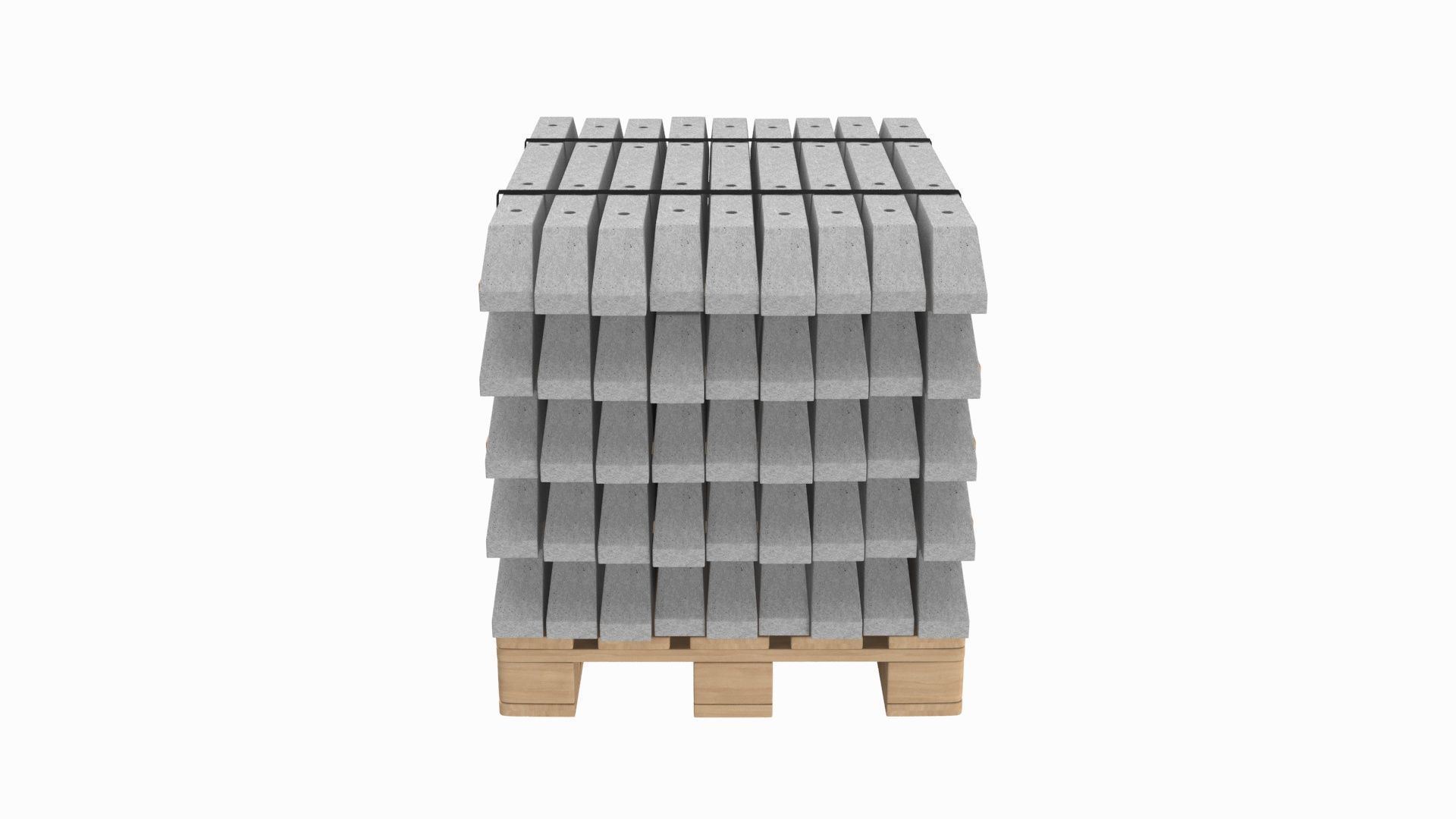 Stacked Concrete Spur On Wood Pallet 3D model_2