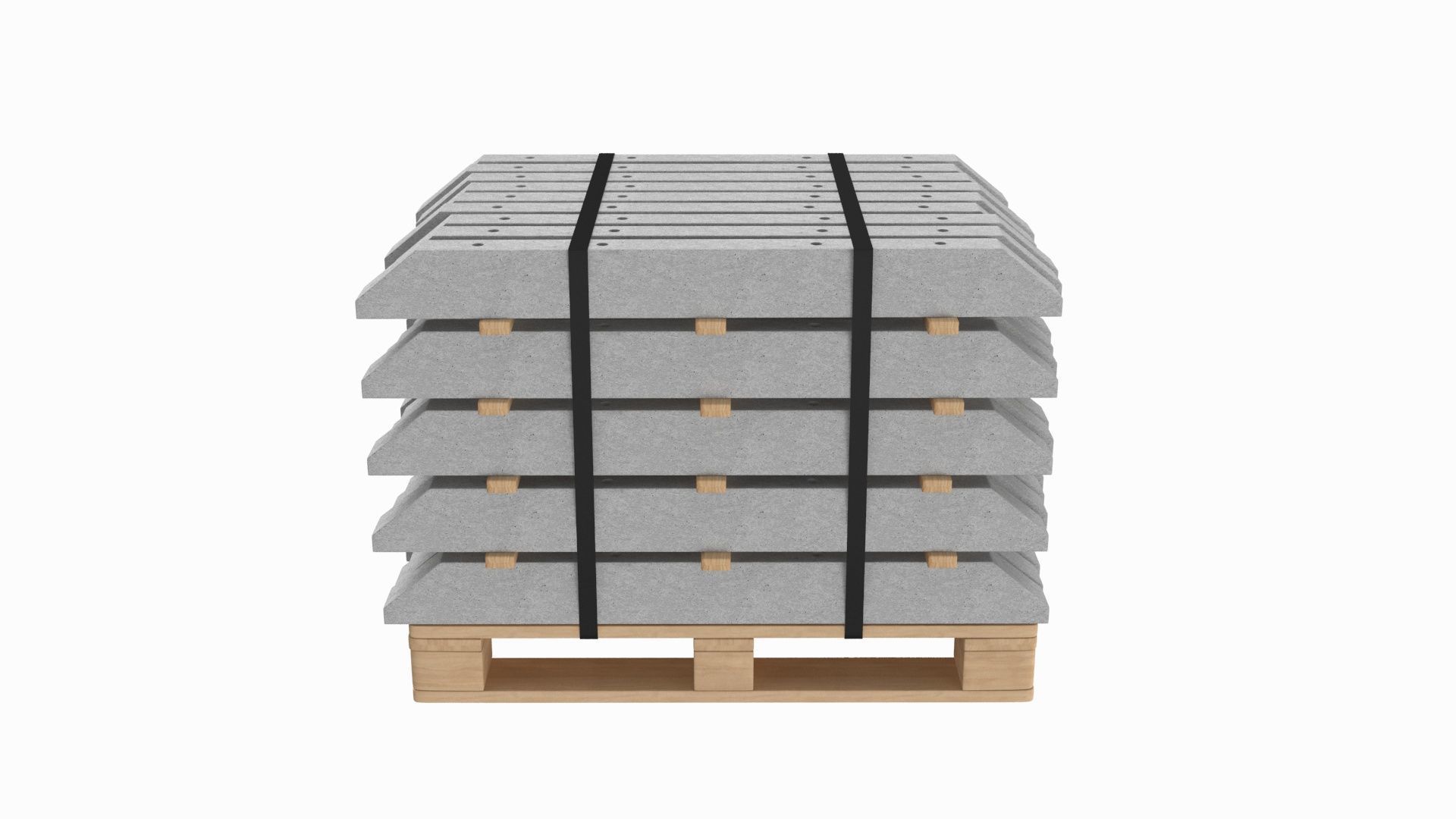 Stacked Concrete Spur On Wood Pallet 3D model_3