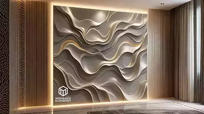 modern panel wall decor set wall relief mural CNC 137 