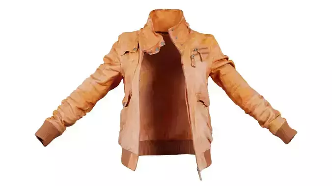 Light Brown Leather Jacket Open