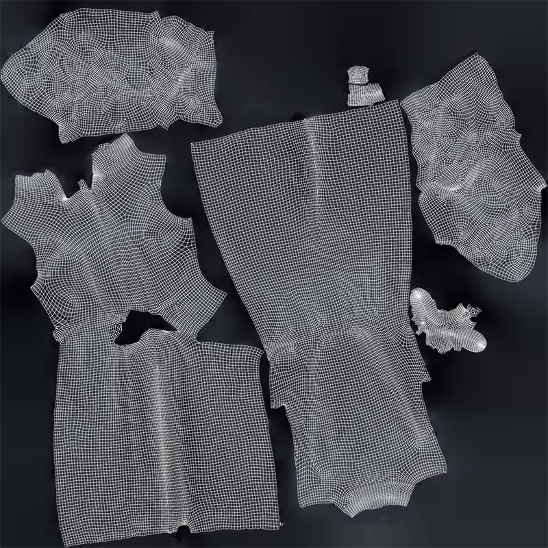 Long Black Leather Underworld Coat Closed Low-poly 3D model_14