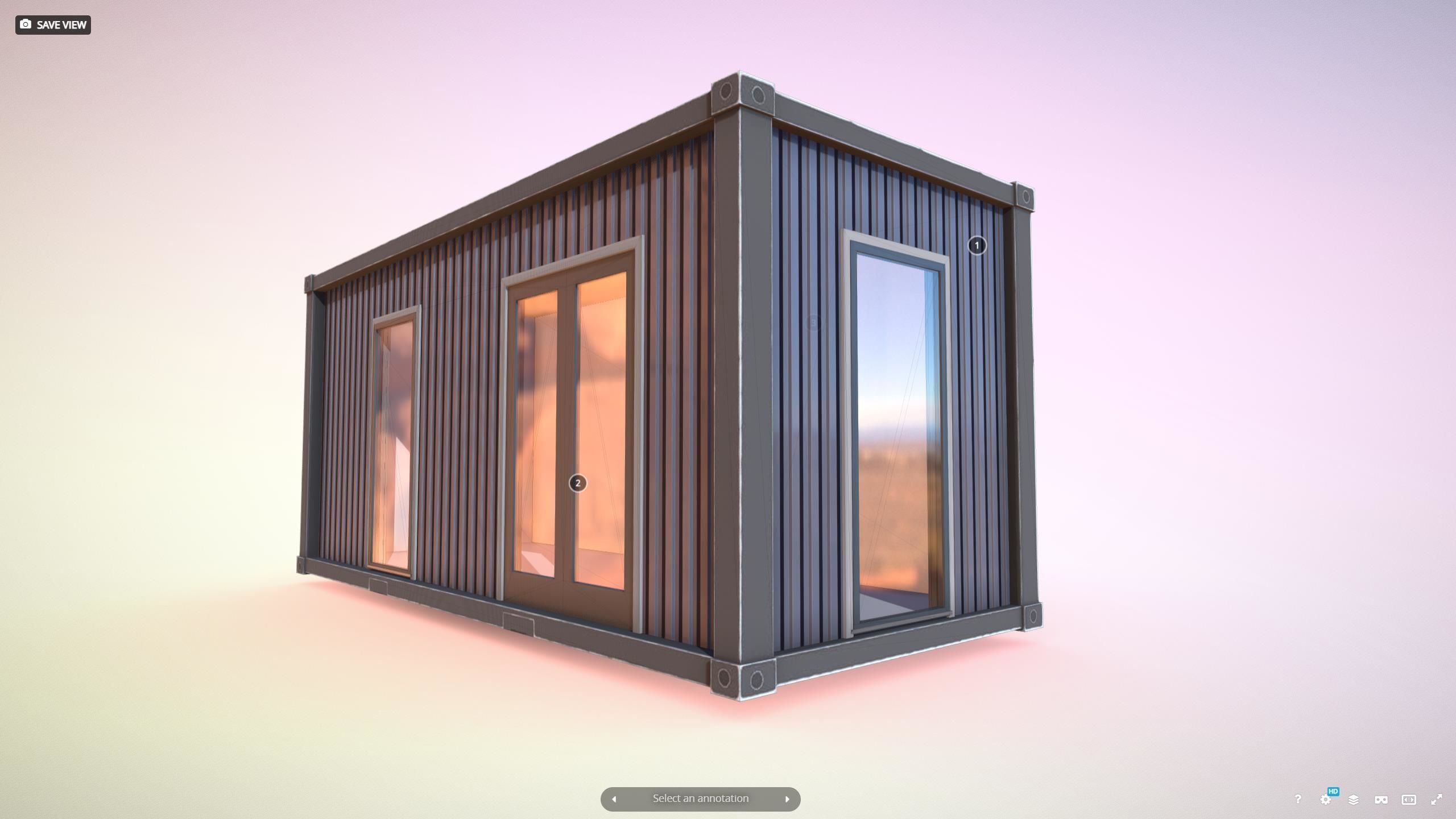 Archicad 24 Editable House Shipping Container UPD Low-poly 3D model_1