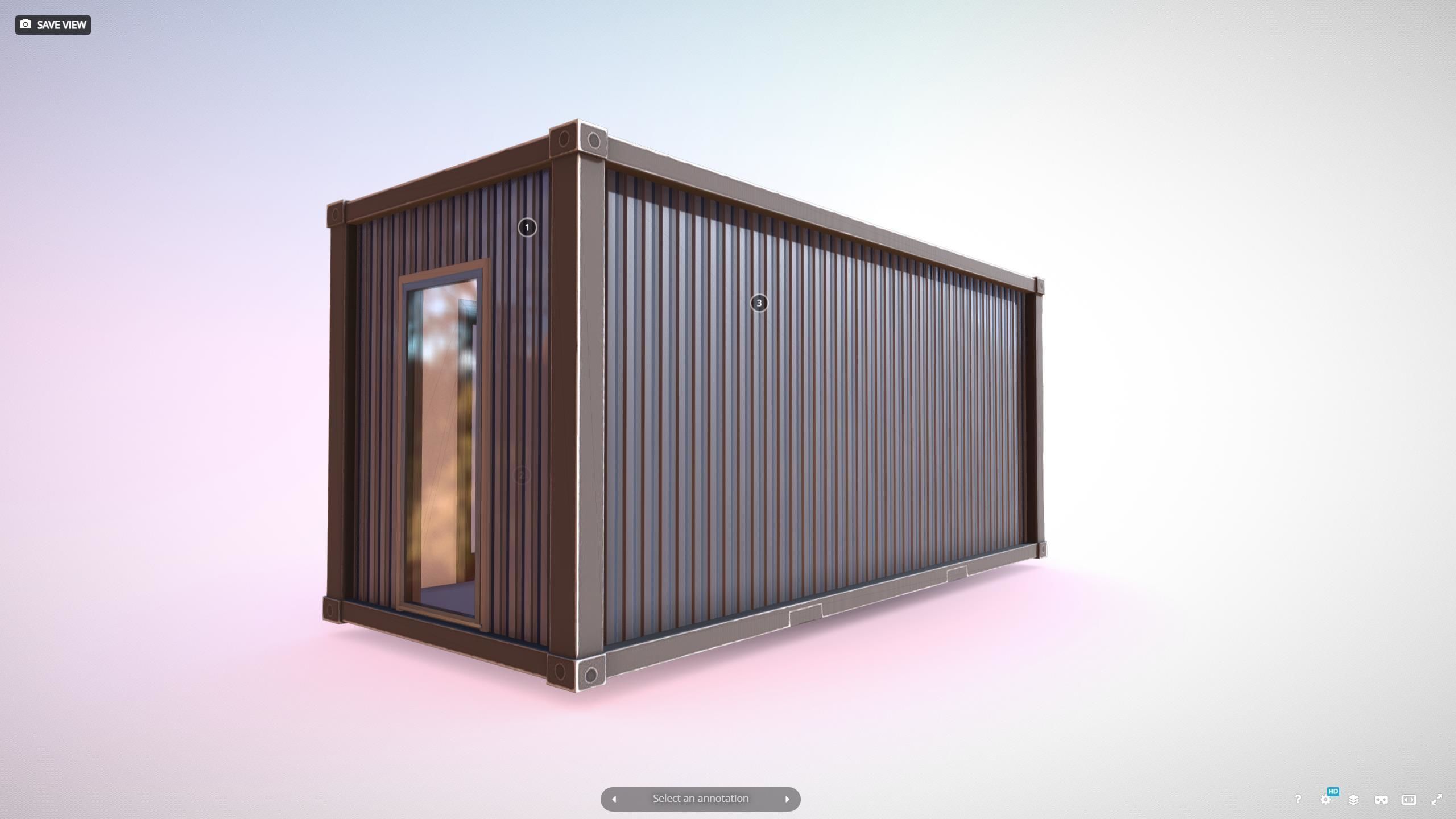 Archicad 24 Editable House Shipping Container UPD Low-poly 3D model_2