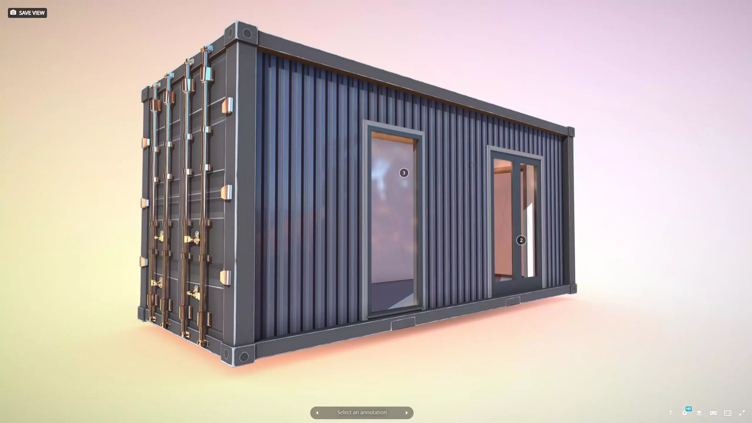 Archicad 24 Editable House Shipping Container UPD Low-poly 3D model_0
