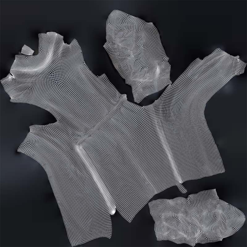 Long Black Leather Underworld Coat Open Low-poly 3D model_14