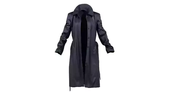Long Black Leather Underworld Coat Open