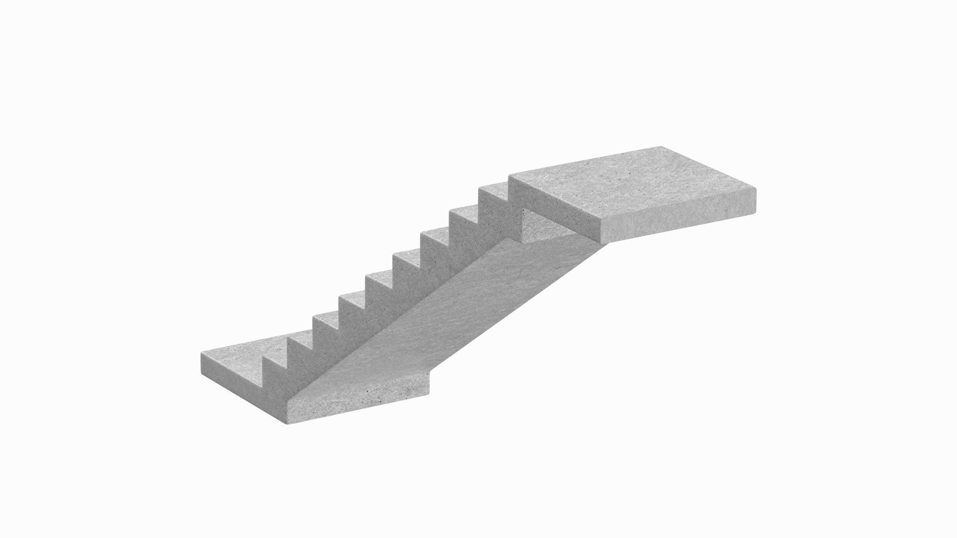 Concrete Stairs  3D model_4