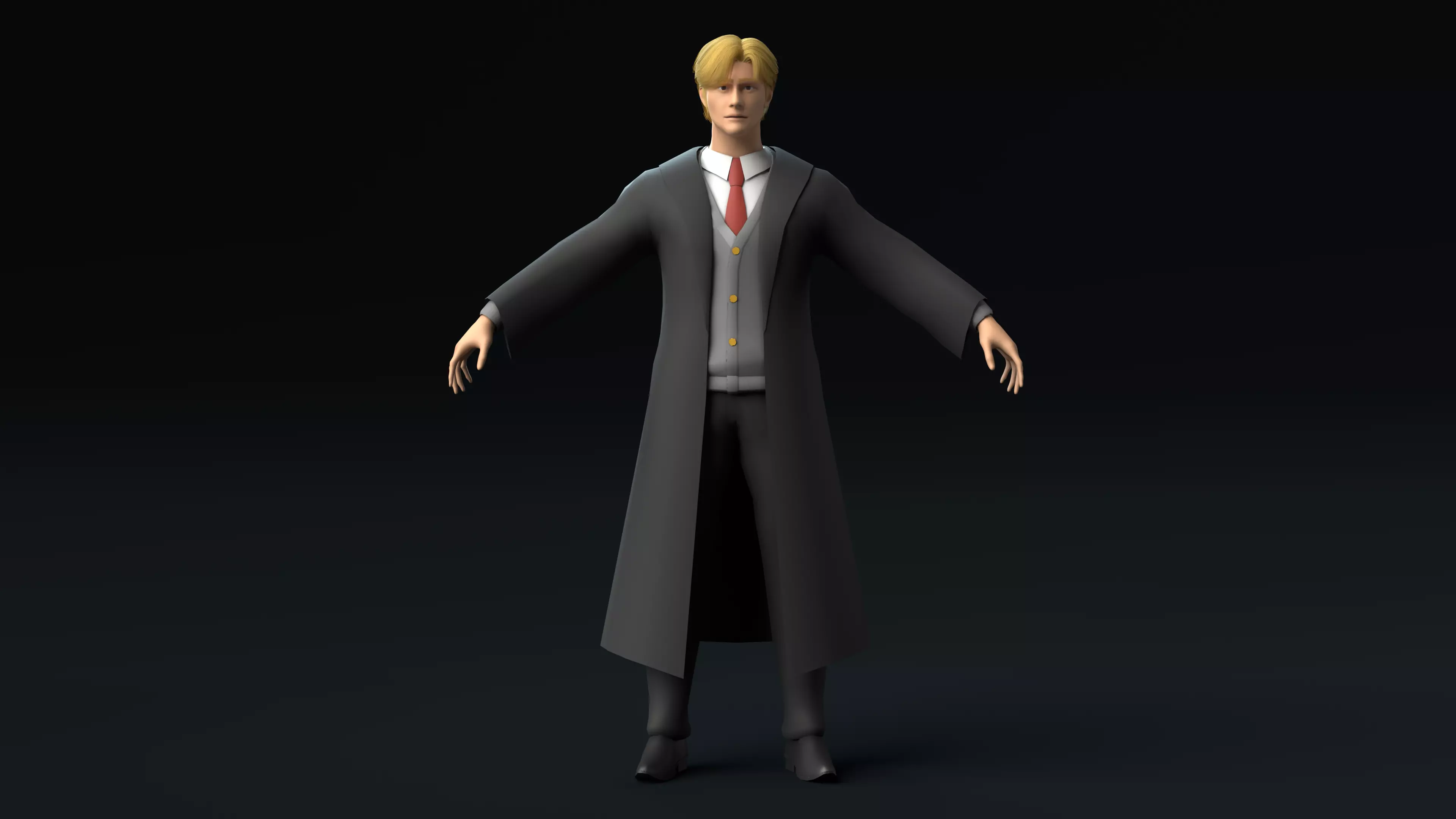 Male Wizard Student Free low-poly 3D model
