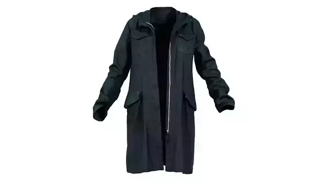 Long Green Coat Open