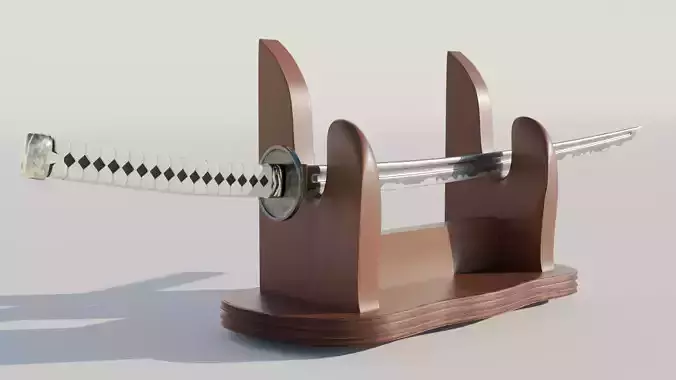 Realistic Katana Sword 3D Model