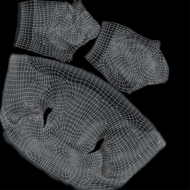 Mini Black Leather Jacket Open Low-poly 3D model_14