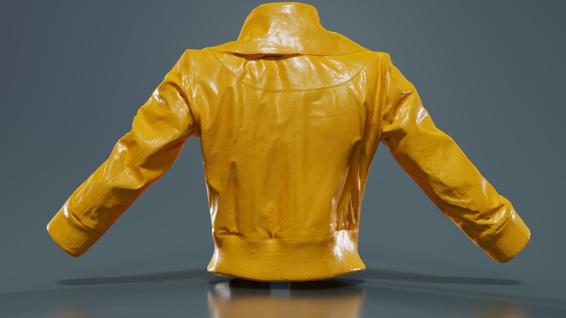 Mini Black Leather Jacket Open Low-poly 3D model_13