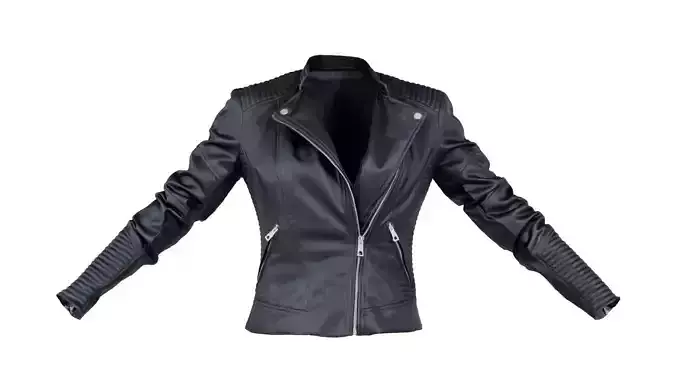 Padded Leather Biker Jacket