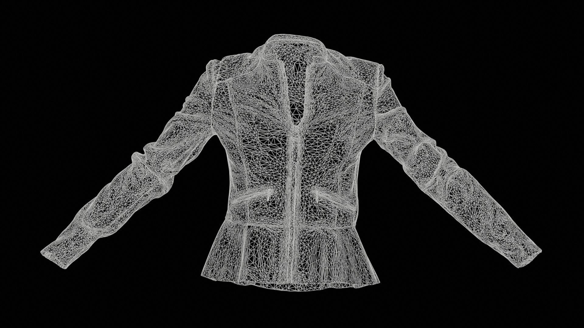 Peblum Leather Jacket Low-poly 3D model_11