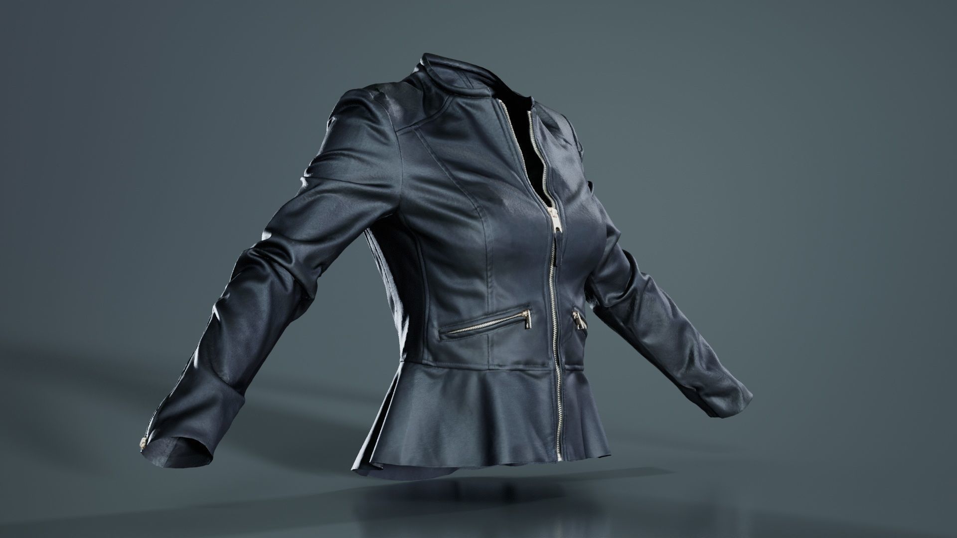 Peblum Leather Jacket Low-poly 3D model_3