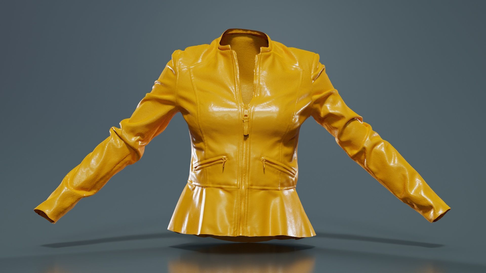 Peblum Leather Jacket Low-poly 3D model_12