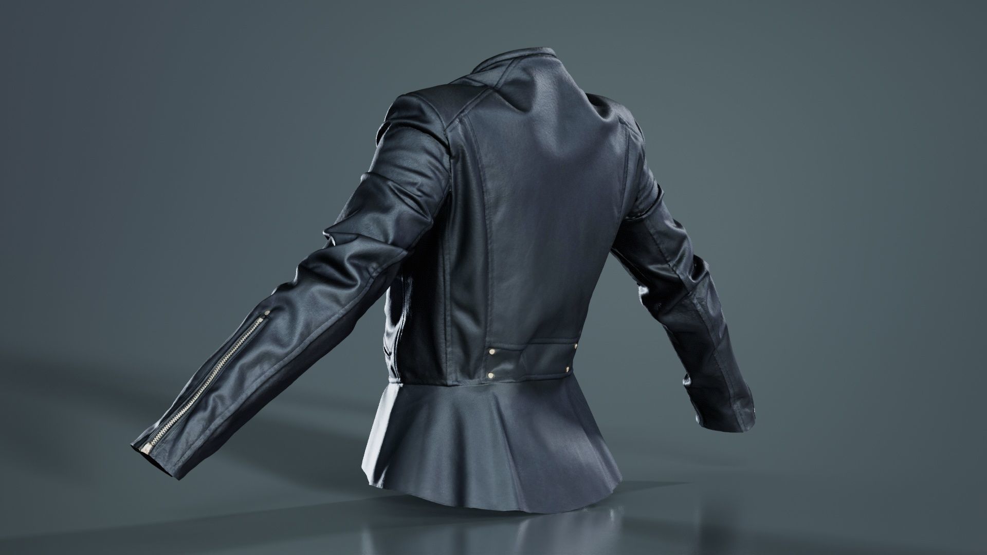 Peblum Leather Jacket Low-poly 3D model_5