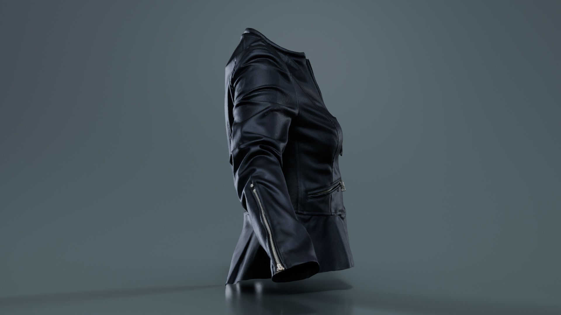 Peblum Leather Jacket Low-poly 3D model_7