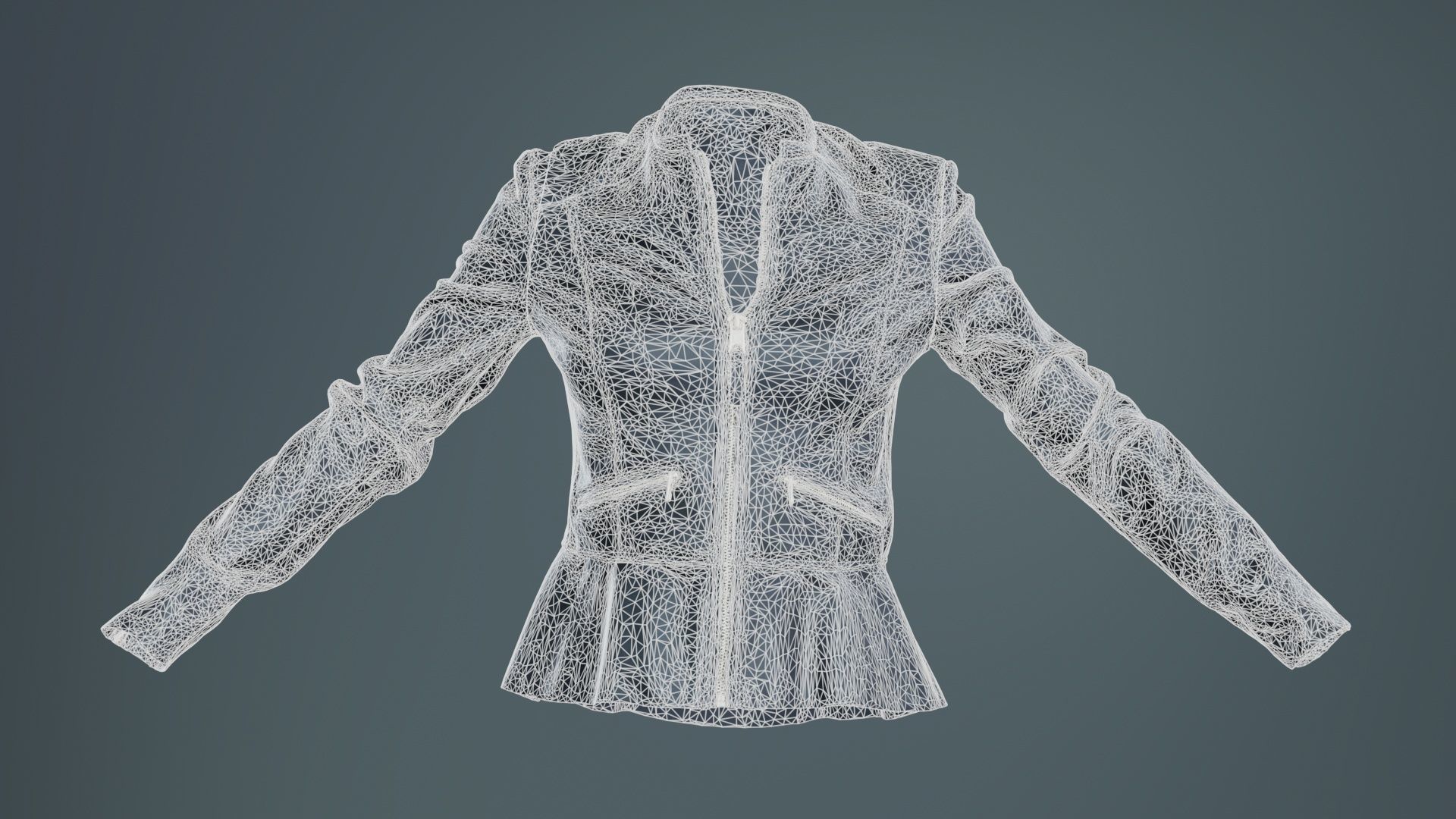 Peblum Leather Jacket Low-poly 3D model_9