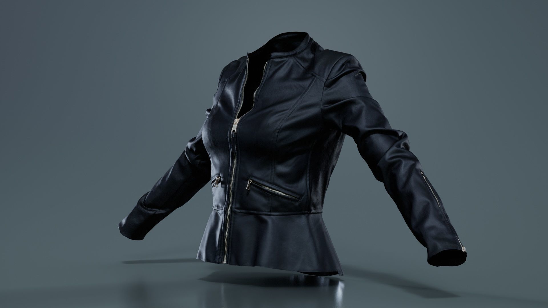 Peblum Leather Jacket Low-poly 3D model_4